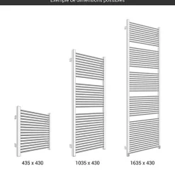 Sèche-serviette électrique chromé - (HxL) 1635x430mm - 800 (Watts) - 800 Watt - MIK1635-430E8CRO