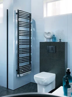 Sèche-serviette électrique noir de 760mm de haut et 500mm de large - 400 Watt - ALE760/500E8NBLO