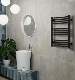 Sèche-serviette électrique noir - (HxL) 660x400mm - 300 Watt - 300 Watt - FIO660-400E1N