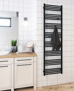 Sèche-serviette électrique noir - (HxL) 1860x430mm - 800 Watt - 800 Watt - FIO1860-430E1N