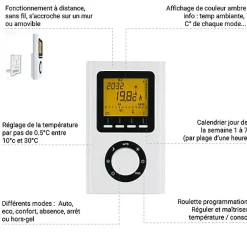 Sèche-serviette électrique programmable cuivré - HxL : 753x500 - 300 Watt - JAD753/500E1COPP