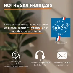 Sèche-serviette électrique sans fluide avec soufflerie 500W+1000W H.108,4xL60cm BESTHERM HANAE blanc