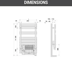 Sèche-serviette électrique soufflant blanc - HxL 884x500mm - 500 Watt - ROE-090-050/IFS/B