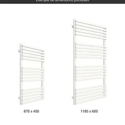 Sèche-serviette mixte blanc - (HxL) 870x450mm - 400 Watt - 402 Watt - QUA870-450SZ1B