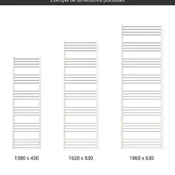 Sèche-serviette mixte blanc - (HxL) 1860x500mm - 800 Watt - 793 Watt - FIO1860-500Z1B