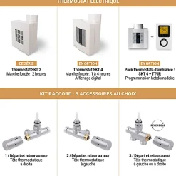 Sèche-serviette mixte blanc de 1005mm de haut et 350mm de large - 504 Watt - INC1005/350V2B