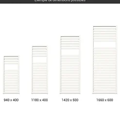 Sèche-serviette mixte blanc - (HxL) 1660x400mm - 600 Watt - 617 Watt - LUK1660-400Z1B