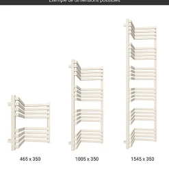 Sèche-serviette mixte blanc de 465mm de haut et 350mm de large - 245 Watt - INC465/350V2B