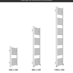 Sèche-serviette mixte chromé de 460mm de haut / 230mm de large - 86 Watt - MIK460/230V2CRO