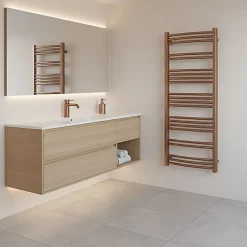 Sèche-serviette mixte cuivre de 1149mm de haut et 600mm de large - 555 Watt - JAD1149/600V2COP