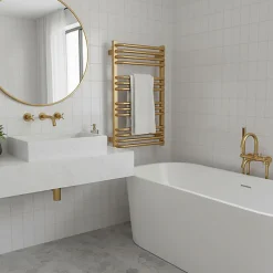 Sèche-serviette mixte doré de 760mm de haut et 500mm de large - 412 Watt - ALE760/500V2BRA