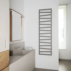 Sèche-serviette mixte gris de 1780mm de haut et 500mm de large - 627 Watt - ZIG1780/500Z8MST