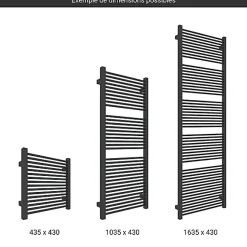 Sèche-serviette mixte noir - (HxL) 435x430 mm - 200 Watt - 203 Watt - MIK435-430Z8N