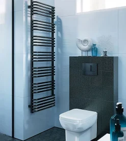 Sèche-serviette mixte noir - (HxL) 1580x600 mm - 1000 Watt - 949 Watt - ALE1580-600Z1N