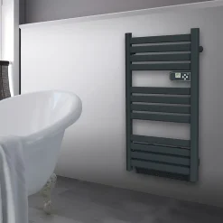 Sèche-serviettes avec soufflerie Mestia gris 500W + soufflerie 1000W