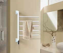 Sèche-serviettes Blanc 5 branches pivotantes FLEXICO - bain-bain