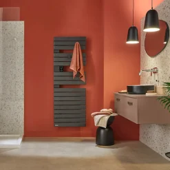 Sèche-serviettes connecté Nefertiti mât à gauche 750W anthracite - ATLANTIC - 850040
