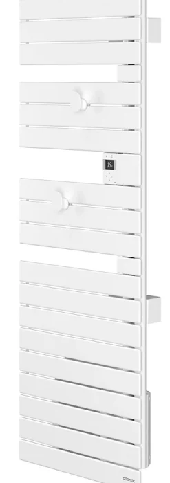 Sèche-serviettes connecté Nefertiti mât à droite 750W blanc brillant - ATLANTIC - 850033