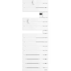Sèche-serviettes connecté Nefertiti étroit mât gauche 600W blanc brillant - ATLANTIC - 850609