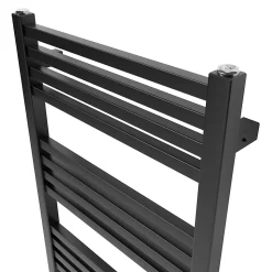 Sèche-serviettes eau chaude en acier GoodHome Duala noir 24 barres - 518 W