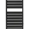 Sèche-serviettes eau chaude noir en acier 432W + 2 patères, Acova Astrakan