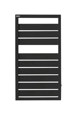 Sèche-serviettes eau chaude noir en acier 432W + 2 patères, Acova Astrakan