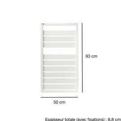 Sèche-serviettes eau chaude noir en acier 432W + 2 patères, Acova Astrakan