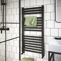 Sèche-serviettes eau chaude en acier GoodHome Aspley argent 413W