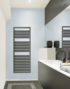 Sèche-serviettes eau chaude en acier Acova Astrakan anthracite 608W