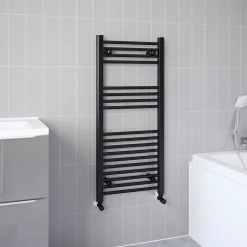 Sèche-serviettes eau chaude plat en acier Flomasta noir 411W