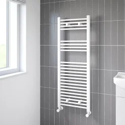 Sèche-serviettes eau chaude plat en acier Flomasta blanc 490W