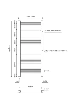Sèche-serviettes eau chaude en acier Flomasta blanc 411W