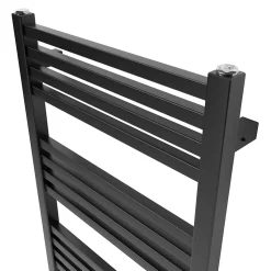 Sèche-serviettes eau chaude en acier GoodHome Duala noir 20 barres - 438 W