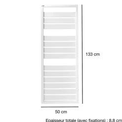 Sèche-serviettes eau chaude en acier Acova Astrakan blanc 608W