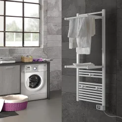 Sèche-serviettes électrique à inertie fluide Deltacalor Papillon2 500W blanc