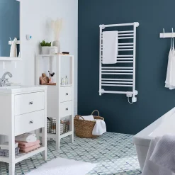 Sèche-serviettes électrique à inertie fluide GoodHome Hyana blanc 500W