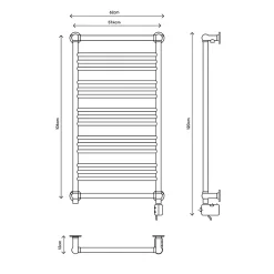 Sèche-serviettes électrique à inertie fluide GoodHome Hyana blanc 500W