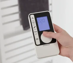 Sèche-serviettes électrique GoodHome Loreto blanc 500W + Soufflerie amovible GoodHome Acilia blanc 1000W