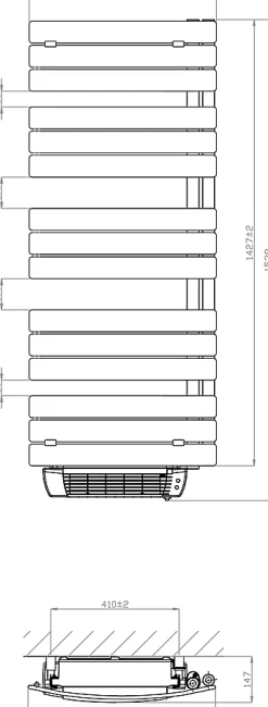 Sèche-serviettes électrique à inertie fluide Delonghi Madeira blanc 700W + soufflerie 1000W