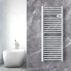 Sèche-serviettes électrique à inertie fluide Kalia Montana blanc 750W