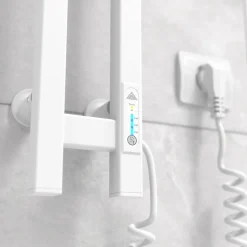 Sèche-serviettes électrique DUET 80x1200 avec minuterie ECO, 80W, Blanc