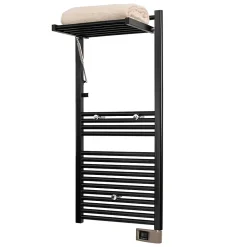 Sèche-serviettes électrique à inertie fluide Deltacalor Stendino 500W noir