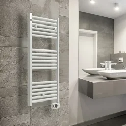 Sèche-serviettes électrique à inertie fluide Deltacalor Calmo blanc 750W