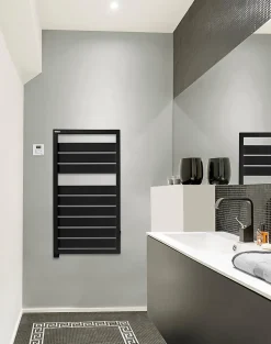 Sèche-serviettes électrique à inertie fluide Acova Astrakan noir 500W