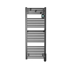 Sèche-serviettes électrique 750 W noir à inertie fluide, Noirot Actibain