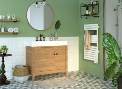 Sèche-serviettes électrique à inertie fluide Sauter Asama connectable blanc 500W
