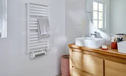 Sèche-serviettes électrique GoodHome Loreto blanc 500W + Soufflerie amovible GoodHome Acilia blanc 500W