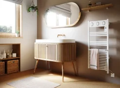 Sèche-serviettes électrique à inertie fluide Sauter Marapi tactile blanc 500W