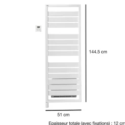 Sèche-serviettes électrique à inertie fluide Acova Astrakan +Air blanc 750W + soufflerie 1000W