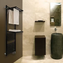 Sèche-serviettes électrique à inertie fluide Deltacalor Papillon2 750W noir